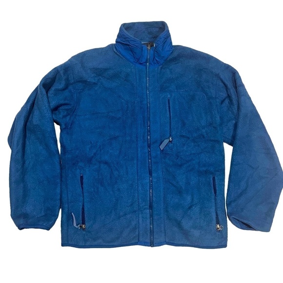 PATAGONIA Vintage Fleece Full Zip Jacket size Medium Navy Blue - Picture 1 of 5